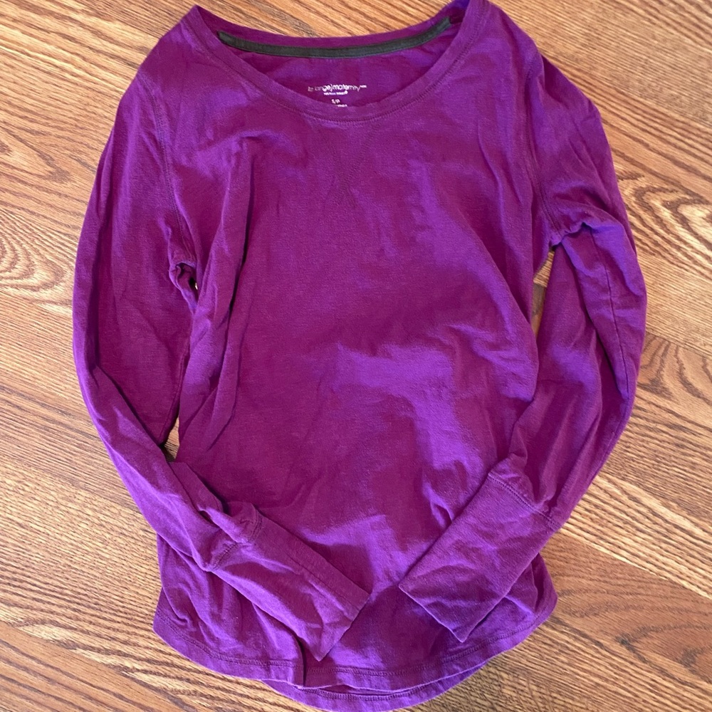 Long sleeve cotton maternity shirt